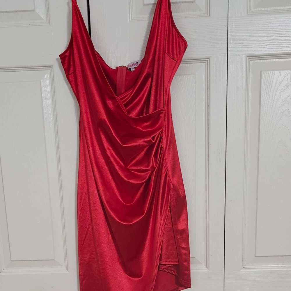 Red Satin Dress